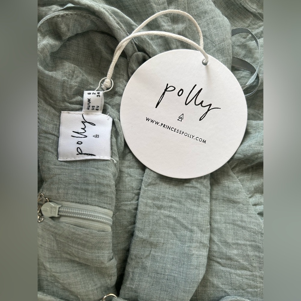 NWT PRINCESS POLLY TWISTED SISTER MINI DRESS. TIERED BOTTOM, HIDDEN ZIP, Sz. 2 - Picture 7 of 13